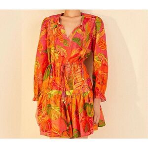 NWT-🌴 Farm Rio Tropical Jungle Mini Dress – Size Large
